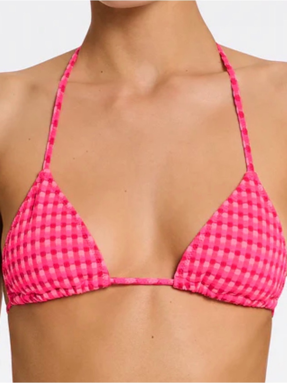 ISO ADAO PINK TEXTURED TRIANGLE TOP